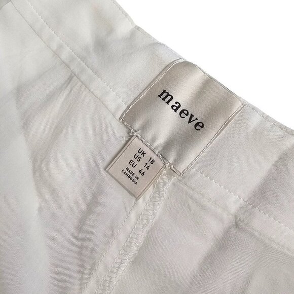 Anthropologie Maeve Womens Pleated Skort Size 14 White Belted Academia School - Picture 6 of 8